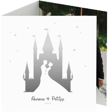 Klick: Details zu Dankeskarte Hochzeit "Castle" anzeigen Dankeskarte Hochzeit Castle quadr. Doppel-Klappkarte grau