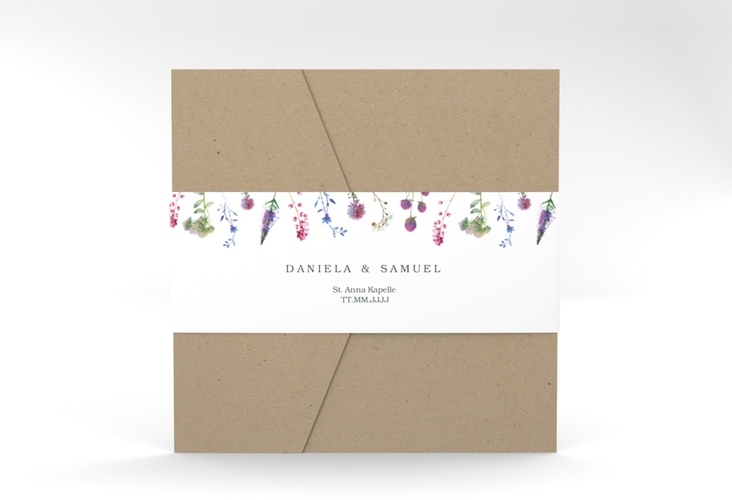 Hochzeitseinladung Wildblumen Pocketfold