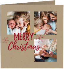 Weihnachtskarte Joyful quadr. Klappkarte Kraftpapier