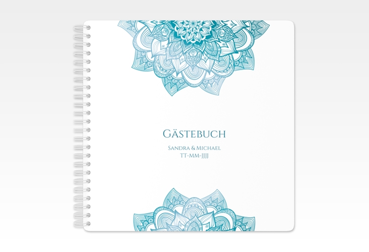 Gästebuch Hochzeit Delight Ringbindung tuerkis