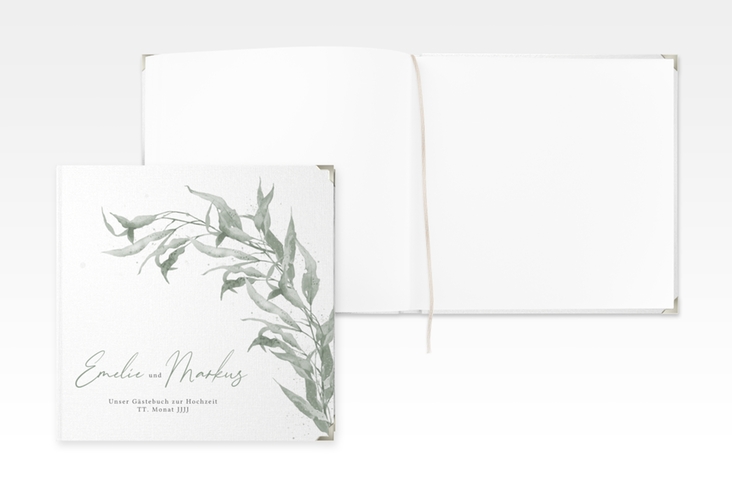 Gästebuch Selection Hochzeit Eucalyptus Green Leinen-Hardcover