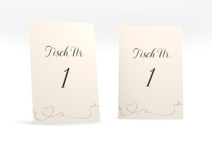 Tischnummer Hochzeit Dolce Tischaufsteller beige