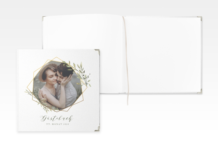 Gästebuch Selection Hochzeit Acacia Leinen-Hardcover weiss