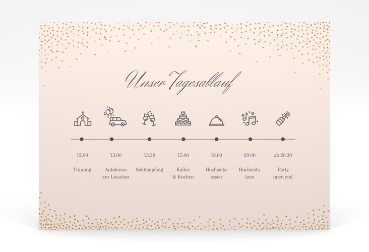 Tagesablauf Poster Hochzeit Glitter 70 x 50 cm Poster rosa