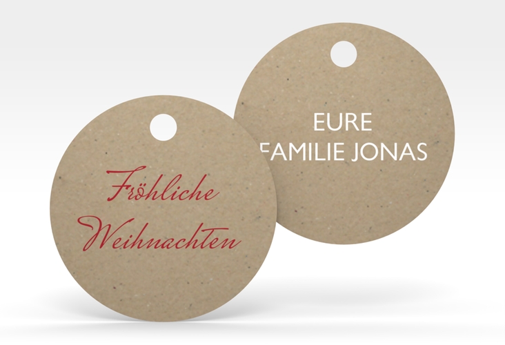 Geschenkanhänger Weihnachten Komet Geschenkanhänger, rund Kraftpapier