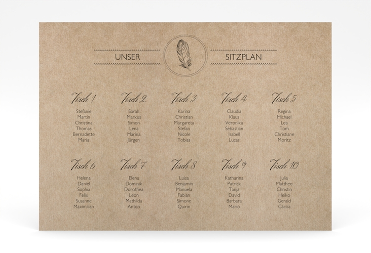 Sitzplan Poster Hochzeit Colorado 70 x 50 cm Poster