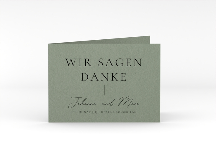 Dankeskarte Hochzeit Hochzeitsfreude A6 Klappkarte quer gruen hochglanz