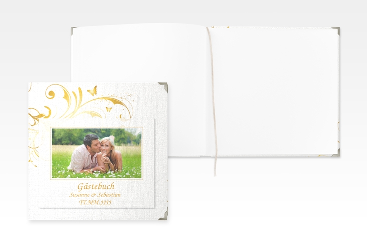 Gästebuch Selection Hochzeit "Palma" Leinen-Hardcover gold