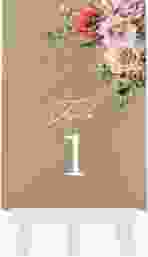 Tischnummer Hochzeit Grazioso Tischaufsteller Kraftpapier modern mit Mohnblumen und Rosen