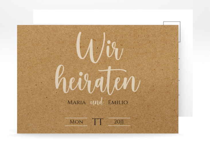 Save the Date-Postkarte Noble A6 Postkarte hochglanz mit elegantem Schriftzug