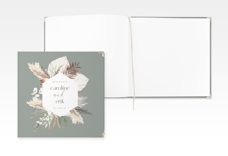 Gästebuch Selection Hochzeit Bohemian Leinen-Hardcover gruen