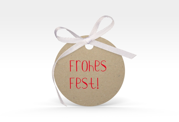 Geschenkanhänger Weihnachten Kostbarkeiten Geschenkanhänger, rund Kraftpapier