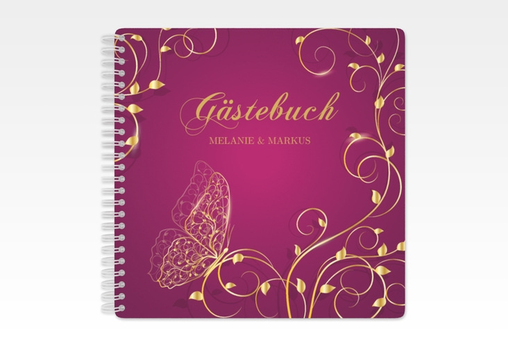 Gästebuch Hochzeit Eternity Ringbindung pink