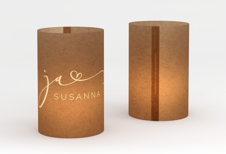 Windlicht Hochzeit Jawort Windlicht Kraftpapier hochglanz modern minimalistisch mit veredelter Aufschrift
