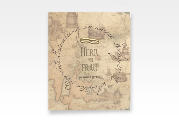 Hochzeitsalbum Zwei Ringe 21 x 25 cm mit Eheringen und Fantasy-Landkarte