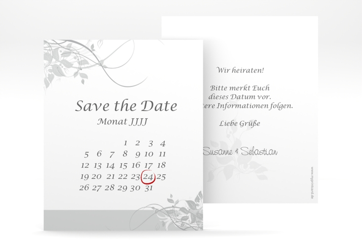 Save the Date-Kalenderblatt Florenz Kalenderblatt-Karte grau hochglanz
