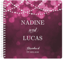 Klick: Details zu Gästebuch Hochzeit "Lichtspiel" anzeigen Gästebuch Hochzeit "Lichtspiel" Ringbindung pink