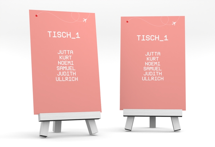 Tischaufsteller Hochzeit Weddingpass Tischaufsteller rosa