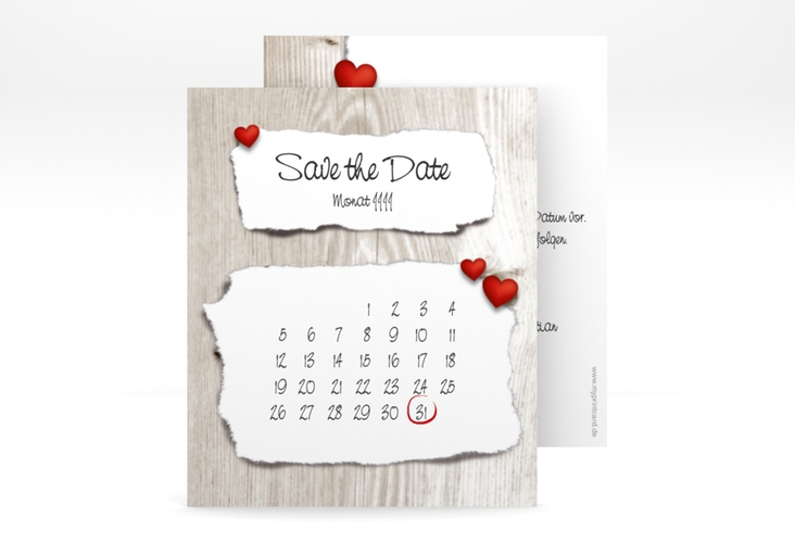 Save the Date-Kalenderblatt Reichenhall Kalenderblatt-Karte weiss hochglanz