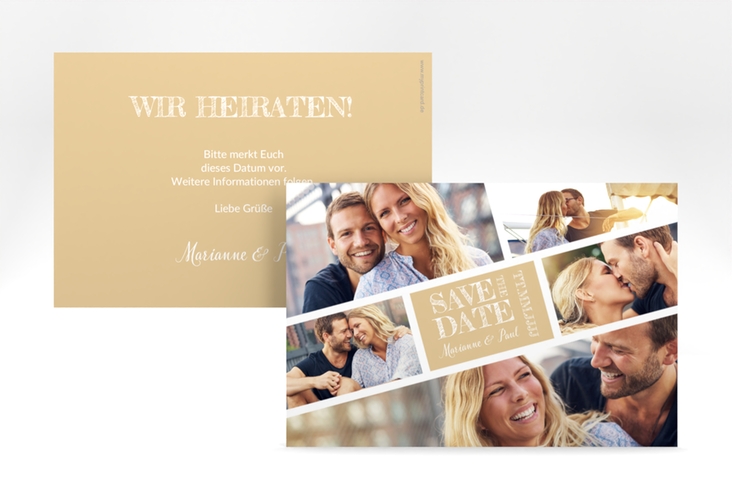 Save the Date-Karte Rise A6 Karte quer beige