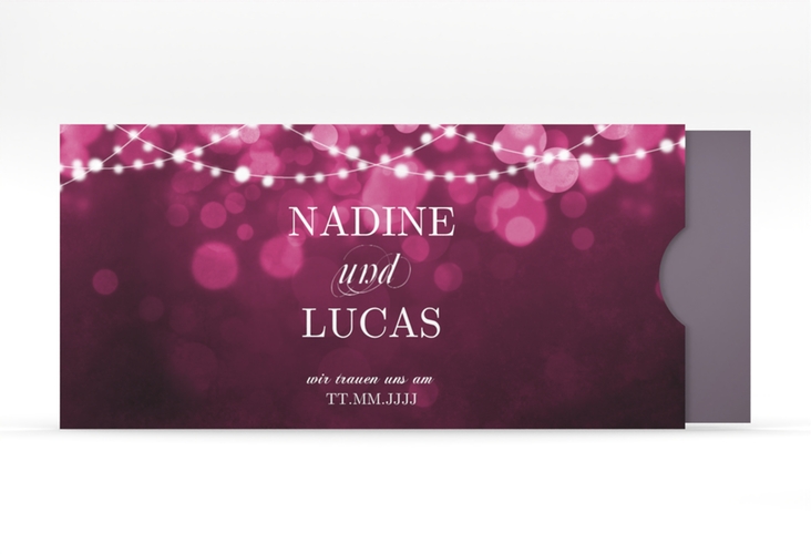 Hochzeitseinladung Lichtspiel Einsteckkarte pink