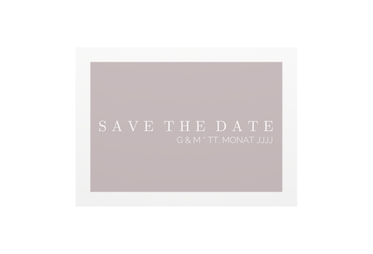 Save the Date-Visitenkarte Simply Visitenkarte quer grau hochglanz