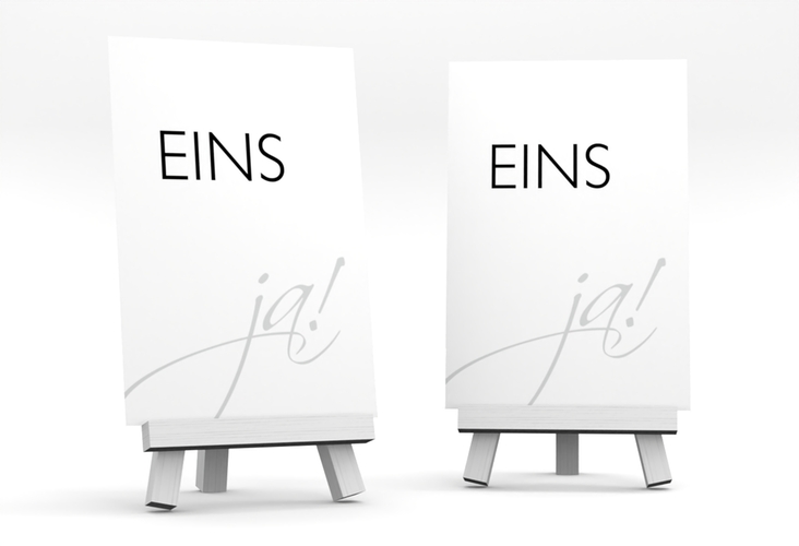 Tischnummer Hochzeit Clarity Tischaufsteller weiss
