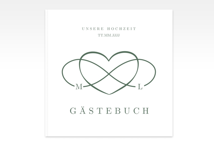 Gästebuch Creation Hochzeit Infinity 20 x 20 cm, Hardcover gruen
