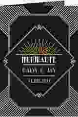 Menükarte Hochzeit Gatsby A5 Klappkarte hoch schwarz im 20er-Jahre-Stil
