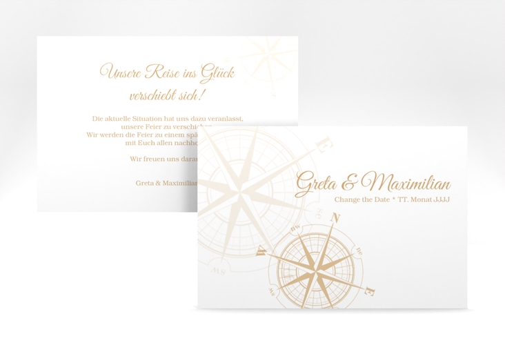 Change the Date-Karte Windrose A6 Karte quer beige
