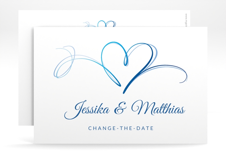Change the Date-Karte Envie A6 Karte quer blau hochglanz