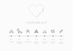 Klick: Details zu Tagesablauf Poster Hochzeit "Lebenstraum" anzeigen Tagesablauf Poster Hochzeit Lebenstraum 70 x 50 cm Poster weiss