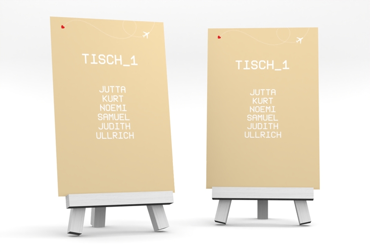Tischaufsteller Hochzeit Weddingpass Tischaufsteller beige
