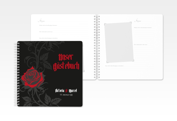 Gästebuch Hochzeit Red Rose Ringbindung