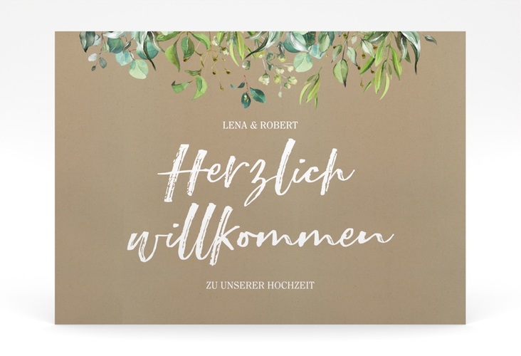 Willkommensschild Poster Natural 70 x 50 cm Poster Kraftpapier