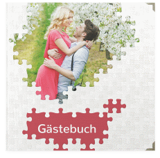 Klick: Details zu Gästebuch Selection Hochzeit "Puzzle" anzeigen Gästebuch Selection Hochzeit Puzzle Leinen-Hardcover rot