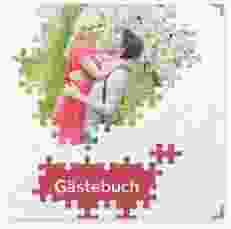 Gästebuch Selection Hochzeit Puzzle Leinen-Hardcover rot