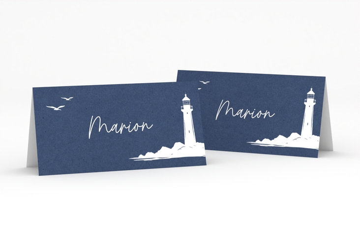 Tischkarte Hochzeit Leuchtturm Tischkarten blau