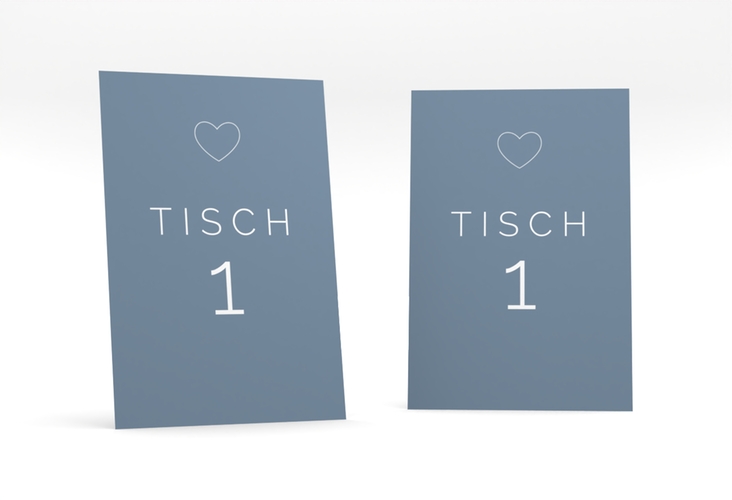 Tischnummer Hochzeit Lebenstraum Tischaufsteller blau hochglanz