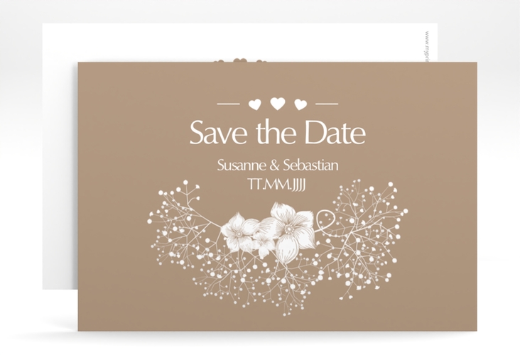 Save the Date-Karte Hochzeit Jena A6 Karte quer braun