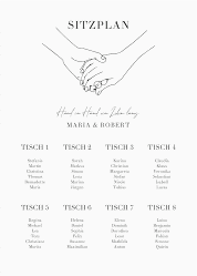 Sitzplan Poster Hochzeit "Hands"