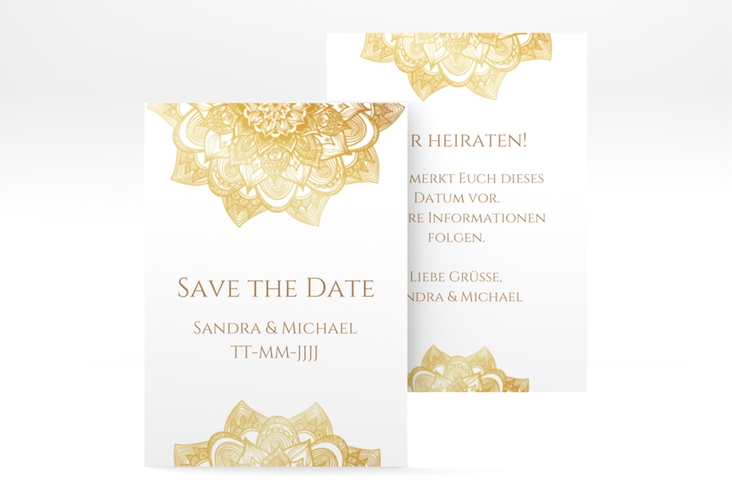 Save the Date-Visitenkarte Delight Visitenkarte hoch gold