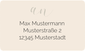 Klick: Details zu Empfängeretikett Hochzeit "Eheschließung" anzeigen Empfängeretikett Hochzeit Eheschließung 63,5 x 38,1 mm beige