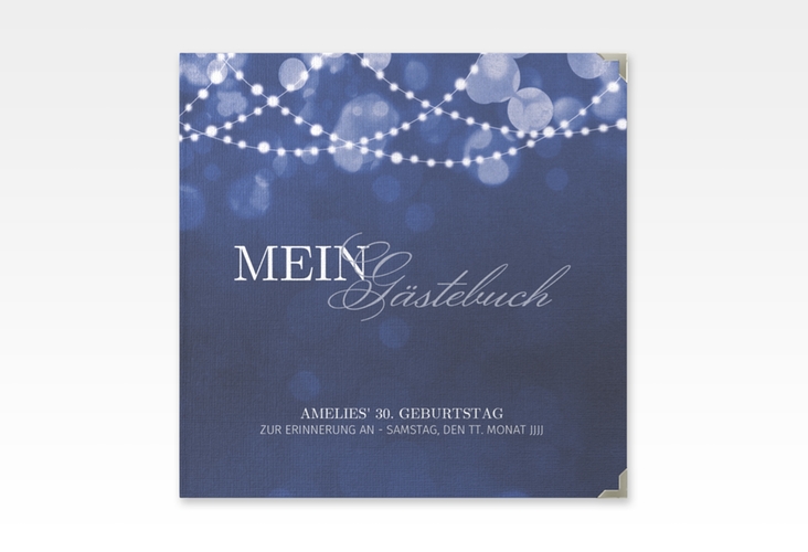 Gästebuch Selection Geburtstag "Girlande" Leinen-Hardcover blau