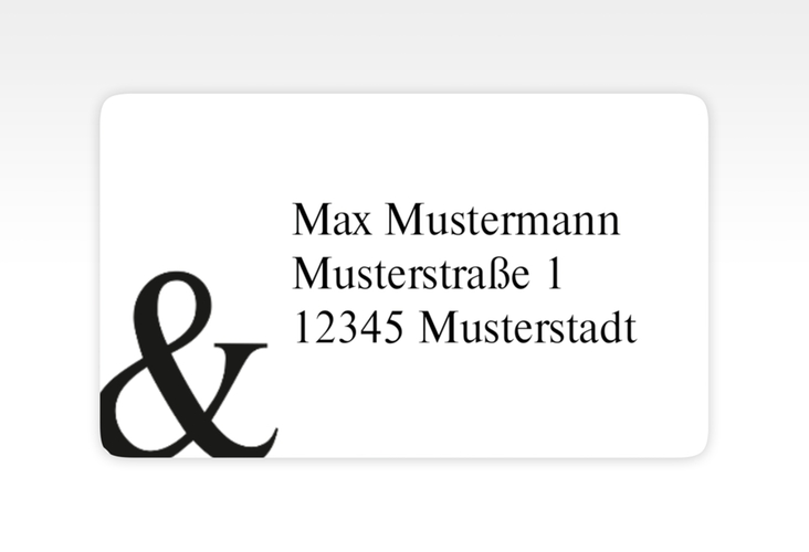 Empfängeretikett Hochzeit And 63,5 x 38,1 mm weiss