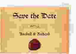 Save the Date-Postkarte Mittelalter A6 Postkarte beige