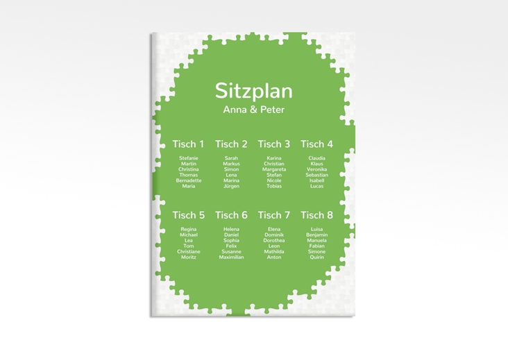 Sitzplan Leinwand Hochzeit Puzzle 50 x 70 cm Leinwand
