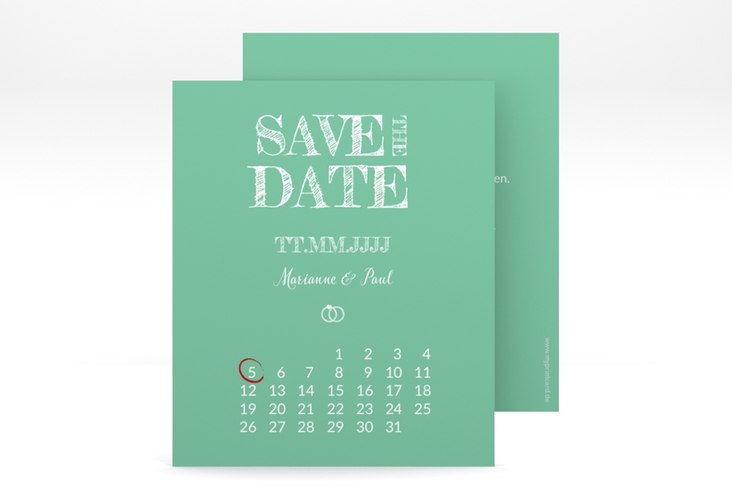 Save the Date-Kalenderblatt Rise Kalenderblatt-Karte mint hochglanz