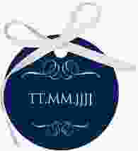 Geschenkanhänger Hochzeit Elegancy Geschenkanhänger, rund blau