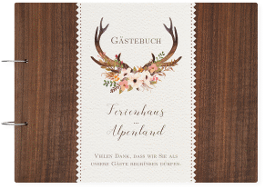 Klick: Details zu Gästebuch Holzcover Nussbaum "Alpenland" anzeigen Gästebuch Holzcover Nussbaum "Alpenland"